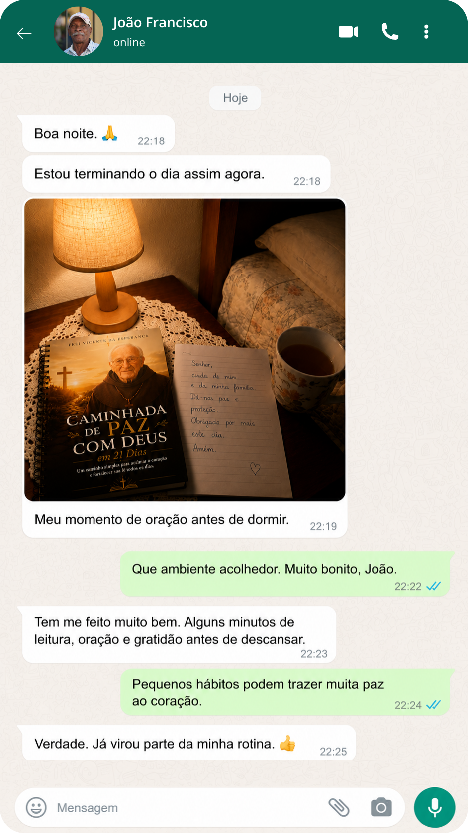 Depoimento de João Francisco no WhatsApp